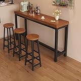 Tavolo alto lungo e stretch design salvaspazio ed elegante Questo tavolo da bar rettangolare stretto e lungo è perfetto per piccoli spazi, offrendo un look elegante e senza compromettere la funzionalità. Ideal para appartamenti, cucine, caffè o sale da pranzo, il suo ingombro compatto massimizza la seduta risparmiando spazio prezioso sul pavimento. Il design minimalista si abbina magnificamente agli sgabelli da bar, creando un luogo invitante per i pasti, il lavoro o la socializzazion