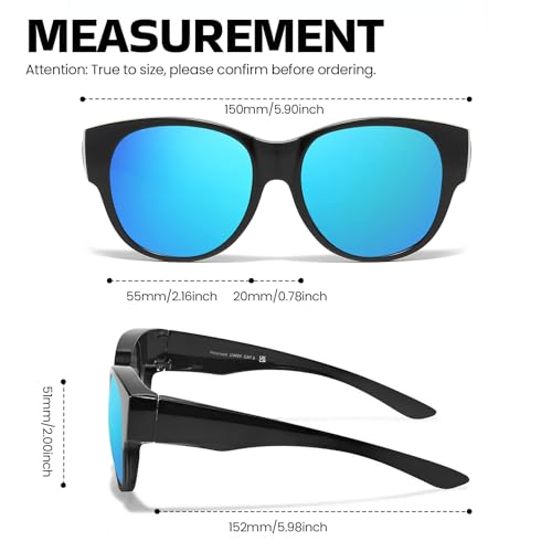 Image of Xfeel Polarized Over Glasses Sunglasses for Women Fitover Sun Glasses | Sunglasses that Fit Over Glasses, UV400 Protection, Outdoor Driving Shades, Over Reading /Prescription Glasses Sunglasses