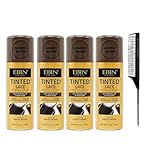 EBIN NEW YORK Lace Tint– Tinted Lace Aerosol Spray 2.7oz/80ml Darkest Brown Bundle with BRAID FORMULA Pintail Parting Comb Seamless Finish & Quick-Dry Formula – Spray for Wigs – Gift Set (5 Items)