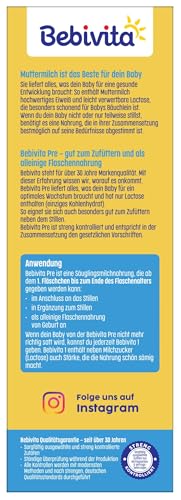 Bebivita PRE Anfangsmilch (5 x 500g), von Geburt an, enthält nur Lactose als Kohlenhydrat, gut zum Zufüttern
