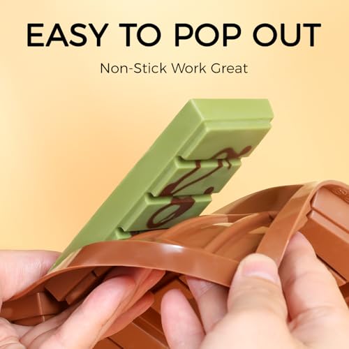 Image of Chocolate Molds, Non-Stick Chocolate Bar Mold, Food Grade Silicone Deep Mold for Dubai Chocolate Bar Pistachio, Snacks - Set of 3