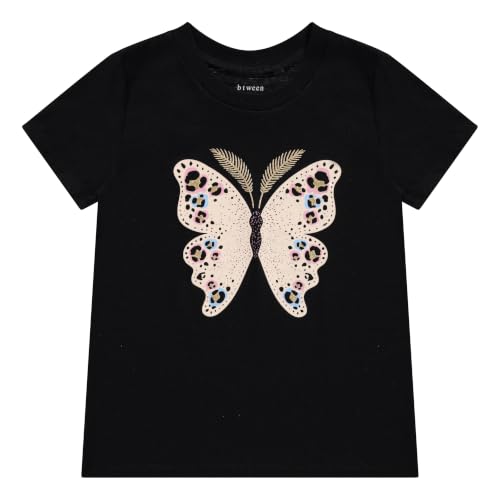 Image of BTween Girls 4 Piece Tops Fashionable Short Sleeve T-Shirt Casual Daily Shirt for Kids Assorted Colors