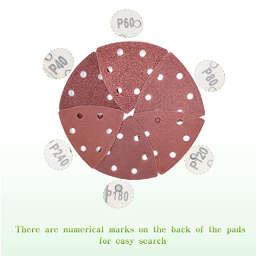 104Pcs Oscillating Tool Detail Sanding Pads Kit, 100Pcs Triangular Sanding Padpapers, 4Pcs Triangle Sanding Pads For Plaster/Wood Other Surfaces Polish Sanding #TOP1