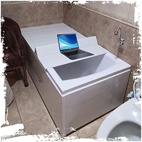 Bathtub Tray Folding Bathtub Cover Bath Shelf, PVC Plastic Dust-Proof Board Shutter Bath Lid, Bathtub Tray Insulation Cover for Spa, Bathroom & Shower, 0.6cm Thickness Multifunctional e