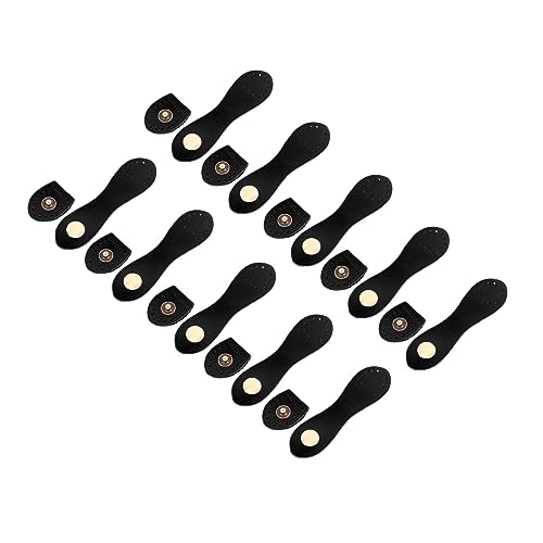 Boucle à pression en cuir véritable souple noir pour maroquinerie artisanale