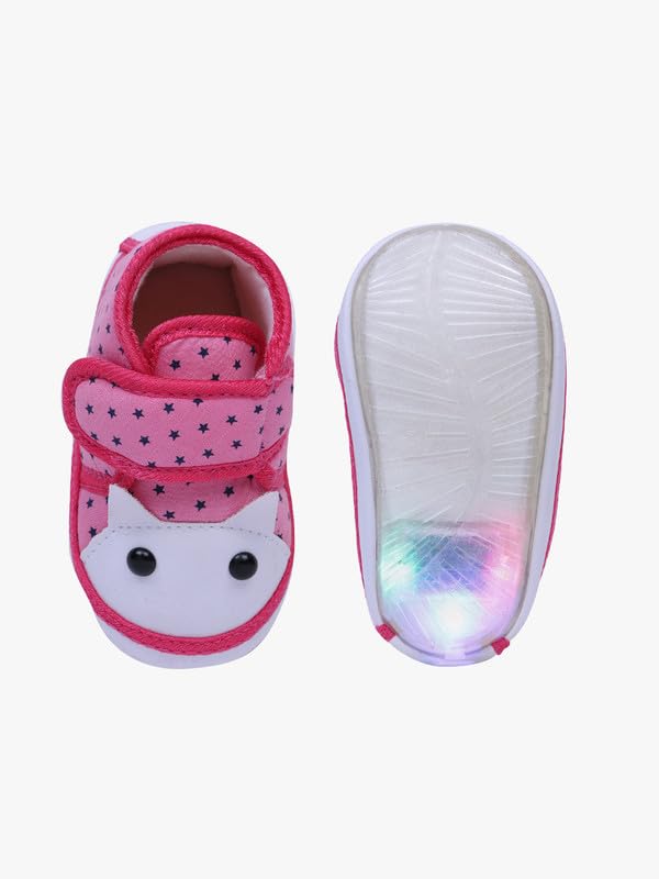 Image of CHIU Kids LED Light Shoes with Chu Chu Music Sound & Small Star Print for Baby Girls and Boys (Age Group - 12-15 Months, 15-18 Months 18-21 Months, 21-24 Months)