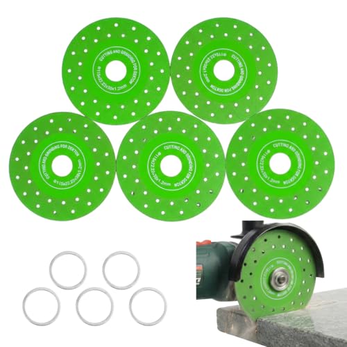 115mm Rock Slab Grinding Disc 5Pcs Multi-Pore Porcelain Glass Cutting Disc for Angle Grinder Ultra-Thin Flat Grinding Polishing Cutting Blade Wheel Grinder Blades for Porcelain Tile Ceramic Marble