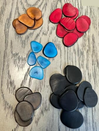 Black, Red, Mocca, Grey and Blue Tagua Slices from Colombia. Customized Order. Undrilled.