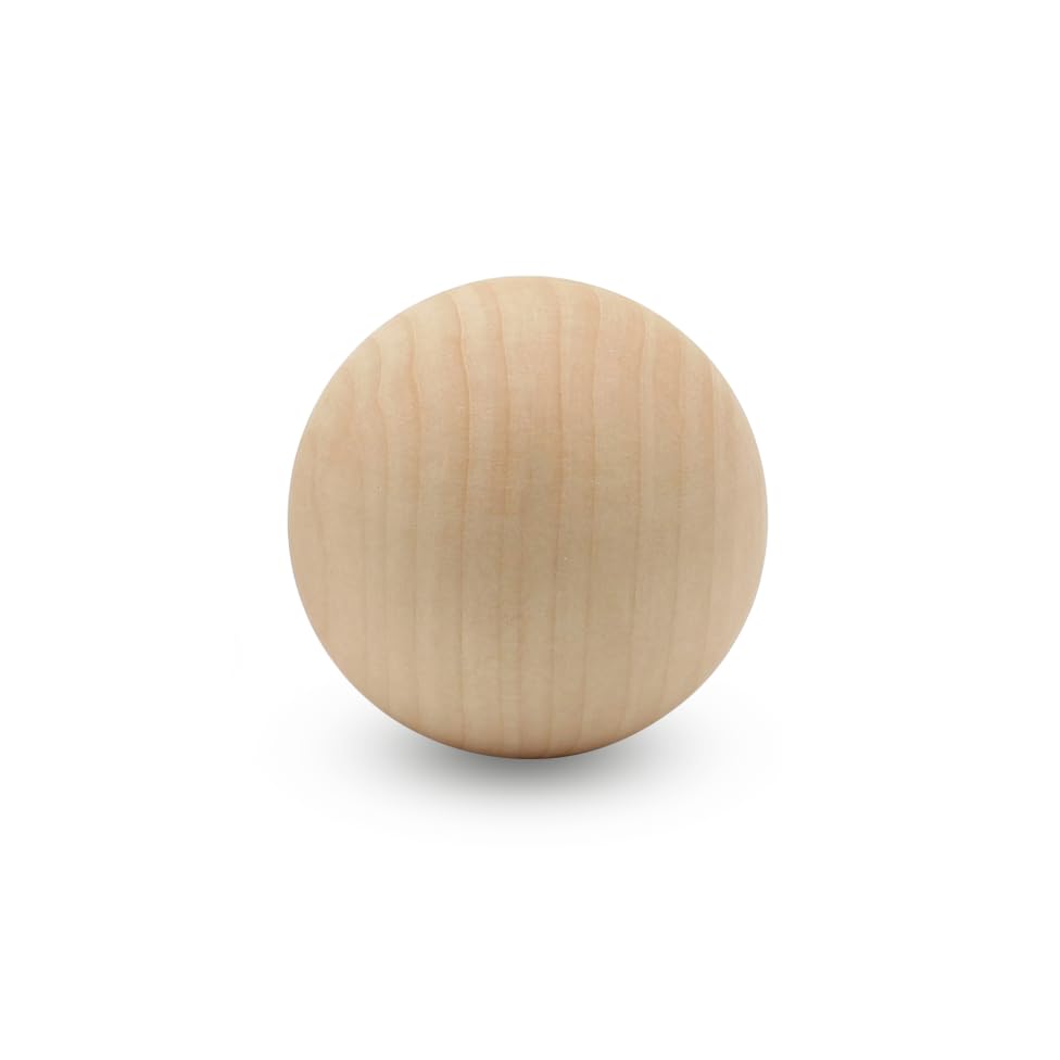 4 inch Round Wooden Balls for Crafts Unfinished and Smooth Round Birch Hardwood Ball and Wooden Sphere by Woodpeckers