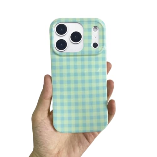 Coque iPhone 16 vichy bleu sarcelle chic et élégante housse de designer