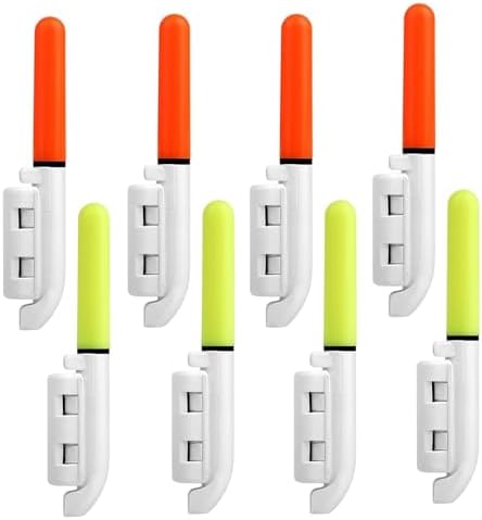 TSV Fishing Glow Sticks, 8PCS Waterproof LED Fishing Pole Night Lights, Luminous Fish Strike Alert for Ice Night Fish Rod Gear