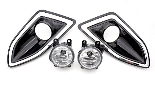 Clear Bumper Driving Lamps Fog Lights+ Bulbs+Cover Bezels Generic fit for Ford Edge 2015-2017