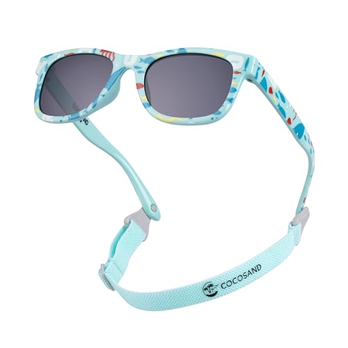Image of COCOSAND Flexible Baby Sunglasses with Strap Polarized UV Protection for Toddler Infant Newborn Boy Girl Age 0-24 Months