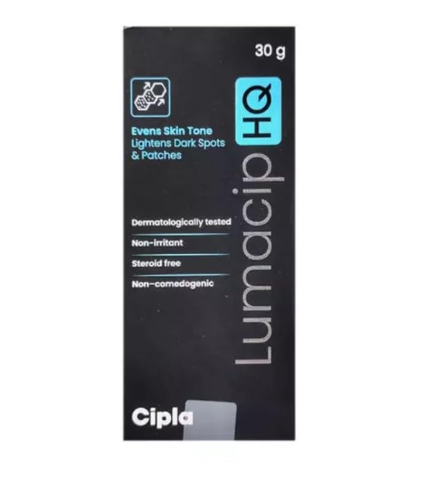 Image of Cipla Lumacip HQ Depigmenting Complex Cream for Evens Skin Tone Lightens Dark Spots and Patches - 30G