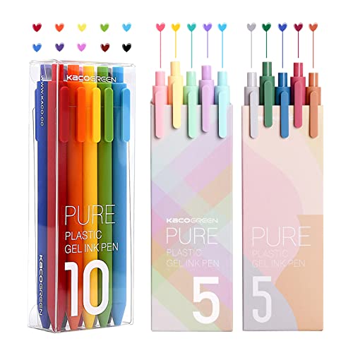 Kaco 20 Color Ink Retractable Gel Pens 0.5Mm Fine Point, 20 Pieces (20 Multicolor-Version2) #TOP13