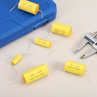 QUARKZMAN 2Pcs Condensateur Diviseur De Fréquence 10uf, 250V Axial Condensateur Audio Pour Haut-Parleur MKP Film Capacitor