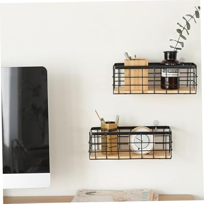 Small Basket,Wire Storage Basket Bins Organizer,Metal Wire Basket Bathroom Detachable Wood Base Storage Organizer Bin Basket for Kitchen Cabinets, Bathroom, Pantry, Garage