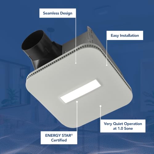 Image of Broan-NuTone Bathroom Exhaust Fan with LED Light, Easy Retrofit, Quiet 1 Sone, 110 CFM