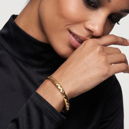 Image of PALMONAS 18k Gold Plated Gilded Haze Bangle Bracelet for Women - Jewellery Gift for Girls & Women | Waterproof & Anti-Tarnish Bracelet, Stylish & Trendy Bracelets for Ladies