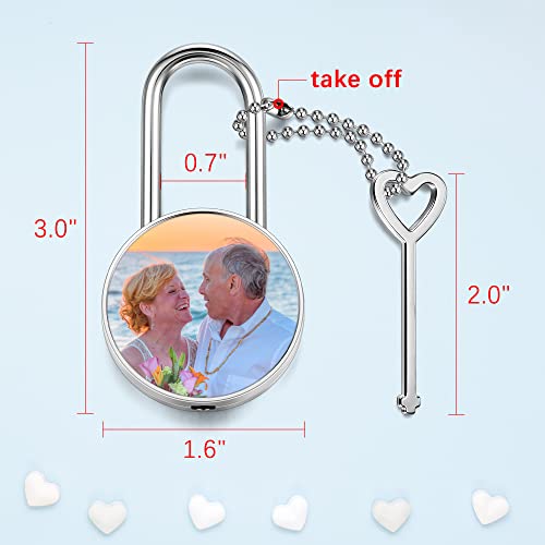 JOVIVI Lucchetto d'Amore per Coppia con Foto