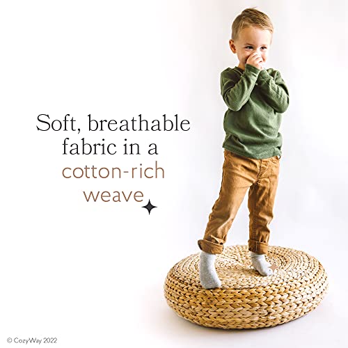 Cozyway Non-Slip Grippy Crew Socks, Set Of 12 Pairs: Anti-Skid Grippy Crew Socks For Infants, Size 1-3T For All Genders, Fade-Resistant Anti-Pilling Material, Machine Wash Delicate And Hang To Dry #TOP3