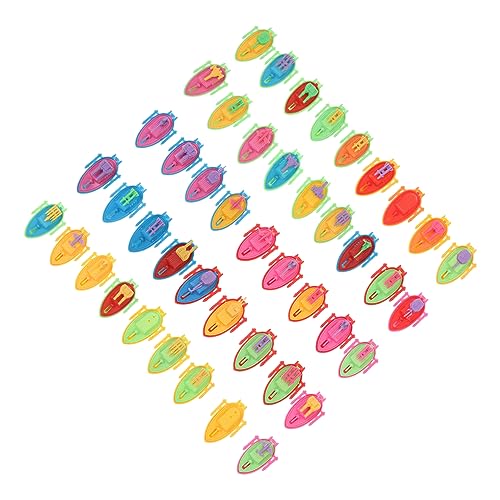PERSELOSO 50pcs Toddler Boat Model Toys for Boys and Girls Fun Plastic Boat Playset for Home Desktop Decoration for Kids Random Color