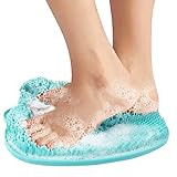 Fuss Wäscher Dusche Größer Bath Massage Pad mit Rutschfesten Saug Näpfen, Dusch Fuß Wäscher Reiniger Massage Gerät, Fußreiniger - Verbessert die Fußzirkulation Reduziert Fußschmerzen (grün)