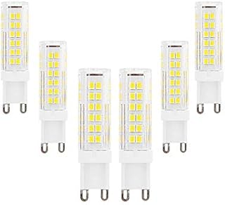 G9 LED Light Bulbs 9W Equivalent 90W Halogen Cool White 6000k 900 Lumen AC220-240V 360° Beam Angle Energy Saving G9 No DimmablePack of 6 [Energy Class A++]