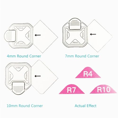 Image of 3 in 1 Paper Corner Rounder (R4mm+R7mm+R10mm),Punches for Crafts,Cutter,Envelope Punch Board,Hole Puncher,Laminate, DIY Projects, Photo Cutter,Card Making Scrapbooking and Journaling