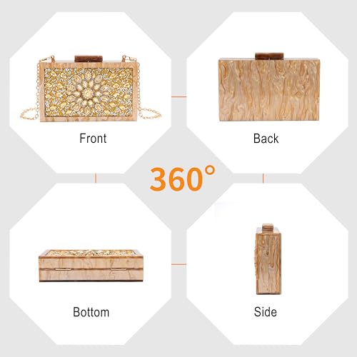Image of Clutch Bag for Women Evening Bag with Detachable Chain Strap Gala Balls Purse for Wedding Cockatail