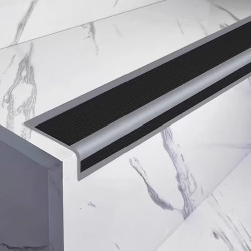 ノンスリップテープ 5M 階段 滑り止めマット ゴム 防水 耐久性 高温 低温耐性 L型 PVC 耐ひび割れ性 サイドステップガード 転倒防止 踏み外し防止 屋内 屋外 取り付けが簡単(F,4*10cm)