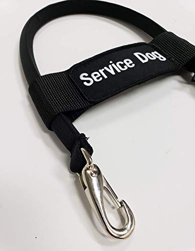 Activedogs Nylon Clip-On Bridge Handle For Service Dog Vest & Harnesses, Heavy Duty Metal Clips W/ Removable Service Dog Id Band - Black 12" #TOP4