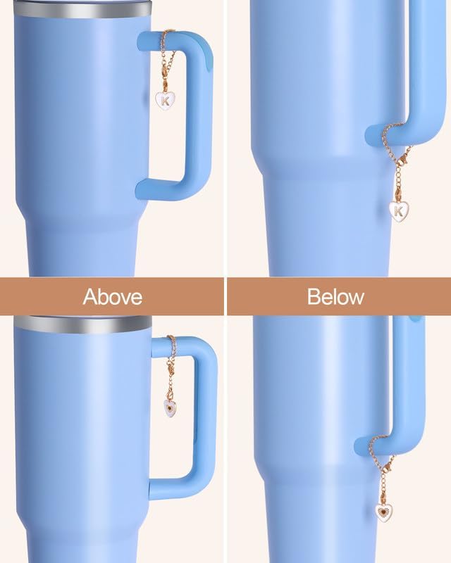 Miniatura 5 de OriJoy Accesorios de dije de letra para taza Stanley, dije de identificación con nombre para Stanleyvaso moderno simple, dije de identificación