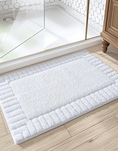 Reviews de Tapete baño de esta semana. 50 DEXI Tapete para Baño 40 x 60 cm, Alfombra de Baño Antiderrapante, Tapetes de Baño Supersuave y Absorbente, Lavable a Máquina, Blanco