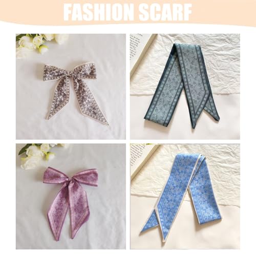 4PCS Hair Scarf Satin Head Scarf for Women Lightweight Silky Boho Scarves Purse Scarf for Handbags Accessories3