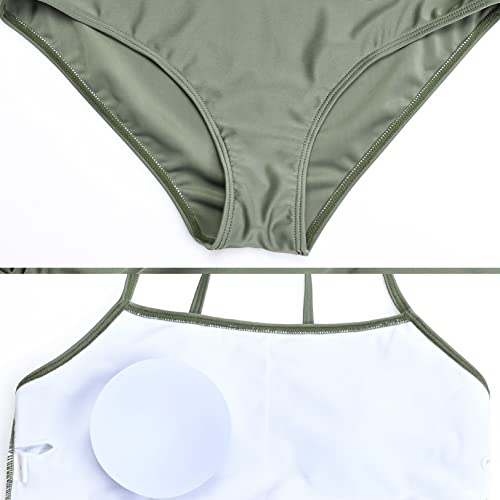 Bhome Maternity Strappy One Piece Swimsuit Bathing Suit Pregnant Bikini Swimwear Army Green Xl #TOP5