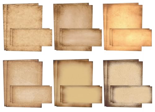 Better Office Products Aged Paper Stationery, 100 Piece Set (50 Sheets + 50 Matching Envelopes),...