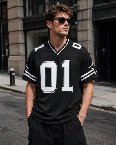 Image of Jersey Shirts for Women Y2k Graphic Tees V Neck Baggy Streetwear Number Oversized T Shirt Summer Tops