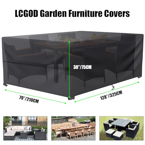 Housse imperméable pour meubles de patio rectangulaire bâche protection - 4