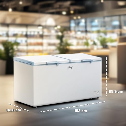Image of Godrej DH ESNCH 530D 2HCLP RW with 5 Years Comprehensive Warranty, Pentacool+ Cooling, D-Cool technology, Cools even at 50 C, Double Door Convertible Deep Freezer (505L 4 Star, White)