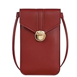 GUSXPPD Petit Sacoche Telephone Portable Femmes, Mini Cuir Crossbody Sac de Téléphone, Sac Téléphone, Petit Sacoche Bandouliere, Pochette Portable Bandouliè pour Téléphone 6.5'' (Style 2 Bordeaux)