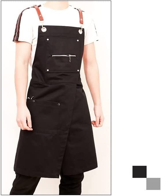 Grembiule da Lavoro, Grembiule per Lavoro, Barber Art Milk Coffee Tea Shop Divise Bar Fiore Uomo Donna Ristorante Chef Grembiule da Lavoro Grembiule for Unghie di Bellezza