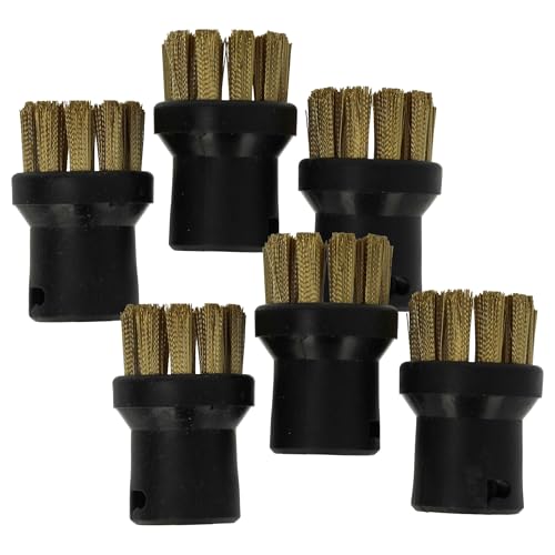 vhbw 6x cepillo redondo compatible con Kärcher SC 1, SC 1.000, KST 4 AS, SC 1.020, KST 1AS, SC 1.010 limpiador a vapor - Cepillo a vapor