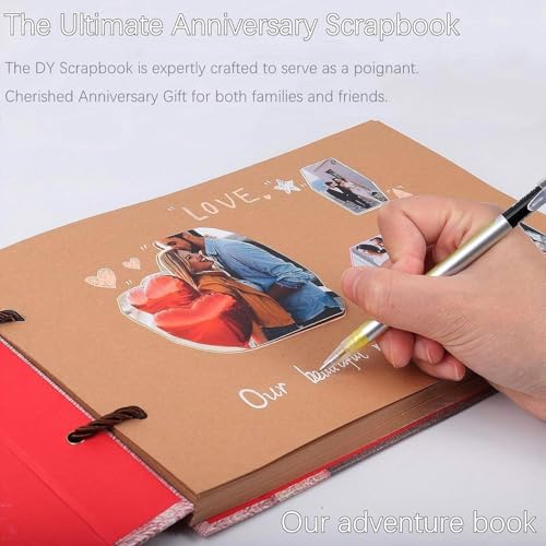 Adventure Book Handcrafted Diary Photo Scrapbook,Tailored for Preserving Cherished Moments,Gift for Couples' Anniversaries,Weddings,Globetrotters,Birthdays,Christmas & Note-taking Gifts