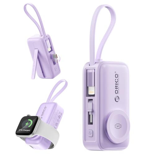 ORICO 5000mAh Portable Charger with Built-in Lightning Cable