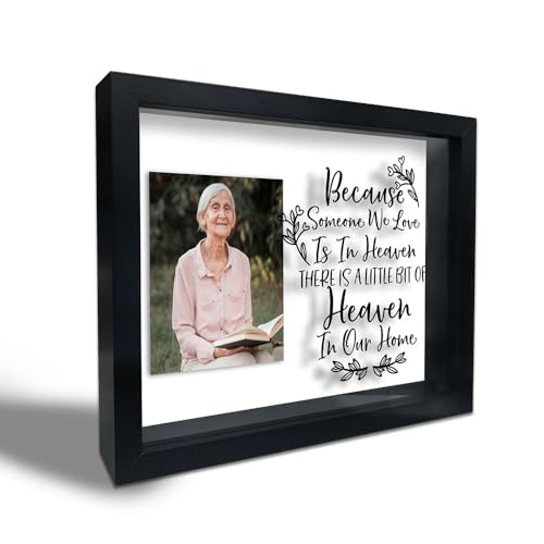 Memorial Shadow Box Frame, Sympathy Shadow Box with 10 DIY Adhesive Dots , Large Shadow Box Display Case for Tabletop and Wall Display, Bereavement Gifts in Memory of Loved One (10.6