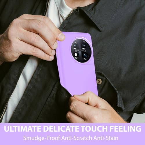 Image of LIRAMARK Liquid Silicone Soft Back Cover Case for OnePlus 11 5G / 1+11 5G (Lavender)