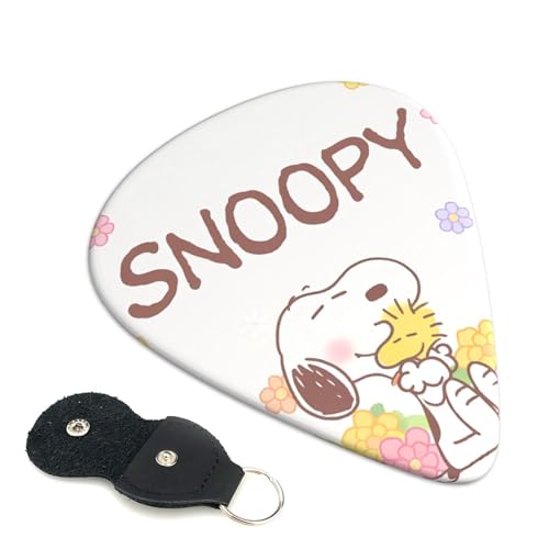 スヌーピー かわいい漫画エレキギターピック 初心者トライアングルピック 6 枚セット 0.96mm