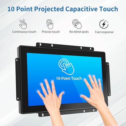 Image of 13.3 Inch Open Frame Touch Monitor, PCAP 10-Point Touch Industrial Touchscreen Monitor, with HDMI /VGA /DVI Interface, Active Matrix TFT LCD,LED Backlight, with VESA Mount