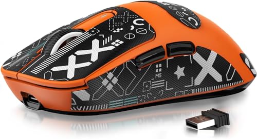 Image of MANBASNAKE Attack Shark X3 Wireless Gaming Mouse, 49g Triple Mode Ergonomic Computer Mouse, PAW3395 26K DPI Sensor, 200h Battery Life, Griptape, Programmable Buttons for PC /Laptop /Mac (Orange)